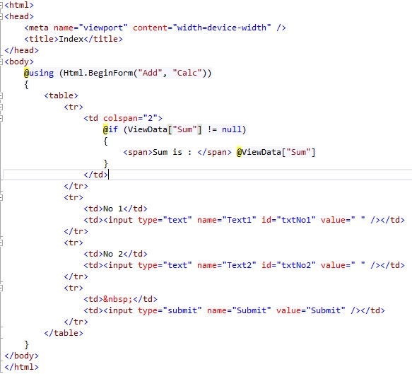 view in  MVC